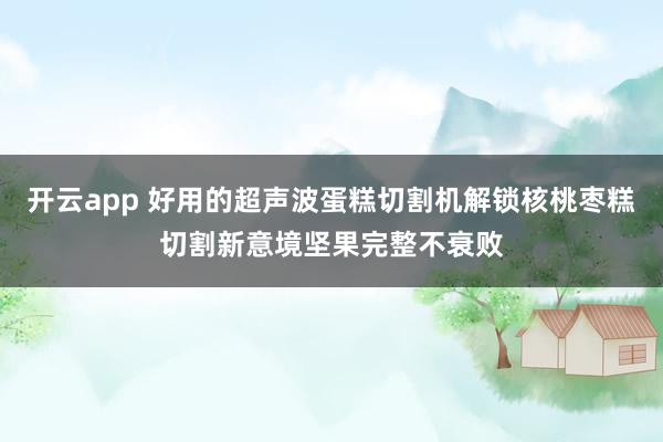 开云app 好用的超声波蛋糕切割机解锁核桃枣糕切割新意境坚果完整不衰败