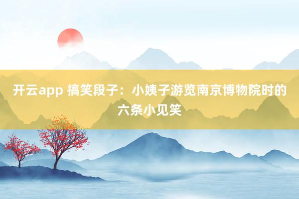 开云app 搞笑段子：小姨子游览南京博物院时的六条小见笑