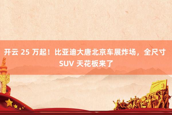 开云 25 万起！比亚迪大唐北京车展炸场，全尺寸 SUV 天花板来了